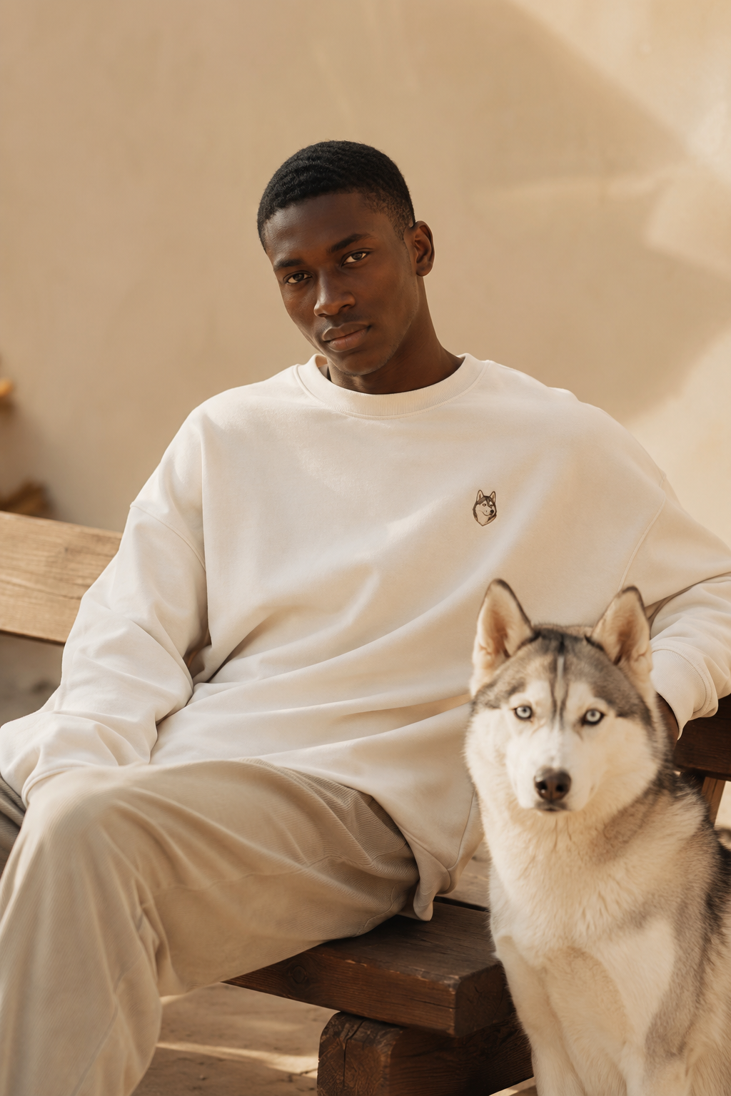 Sudadera Hombre Crema — Cuddlo Wear